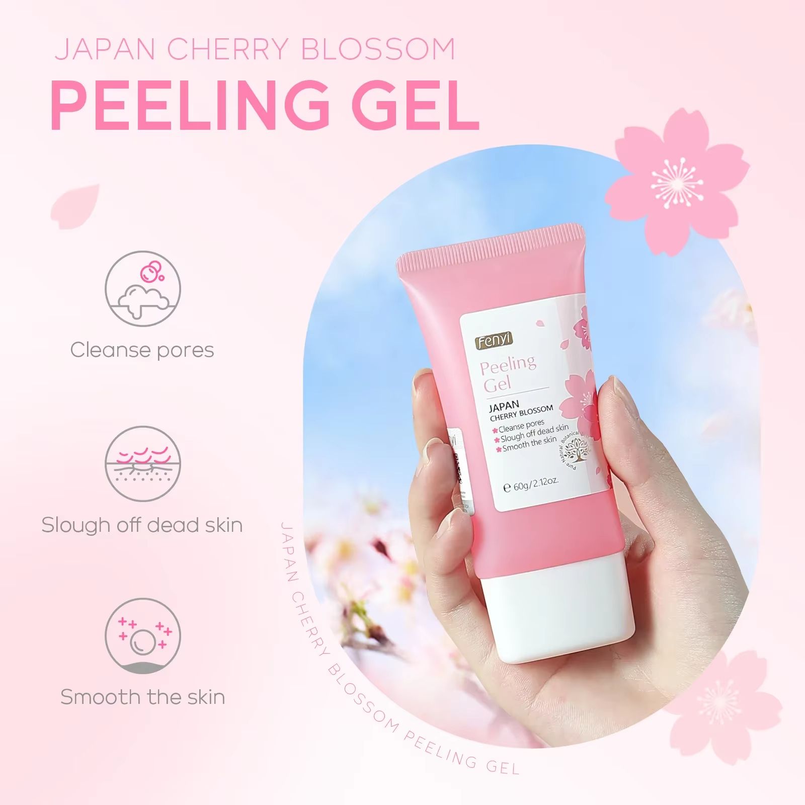 Sakura Deep Cleansing Exfoliating Gel  Brightening Moisturizing Facial Scrub For Smooth  Radiant Sk 2
