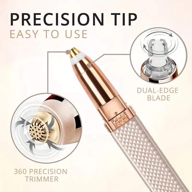 LED Light 2in1 Eyebrow Razor 1pc Rechargeable Hair Shaver To Remove Facial Hair Eyebrows Lips 2