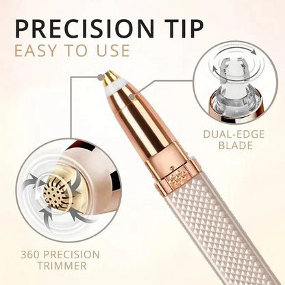 LED Light 2in1 Eyebrow Razor 1pc Rechargeable Hair Shaver To Remove Facial Hair Eyebrows Lips 2