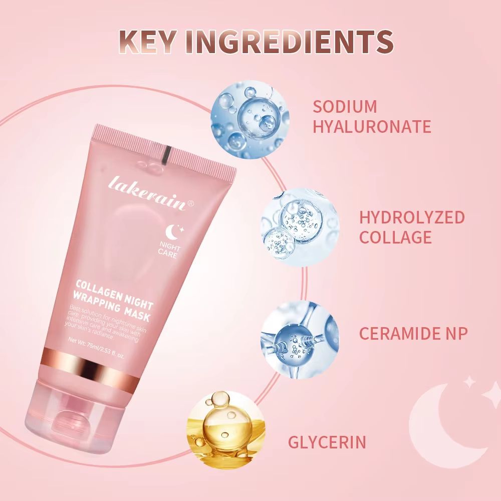 Collagen Jelly Cream  Hydrolyzed Collagen Facial Mask For Overnight Hydration Firming  Moisturizing 4