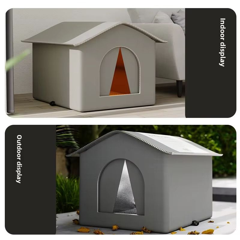 Waterproof Outdoor Cat And Dog House  Winter Warm Pet Cave Bed Foldable  Washable Shelter 4