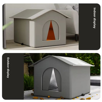 Waterproof Outdoor Cat And Dog House  Winter Warm Pet Cave Bed Foldable  Washable Shelter 4