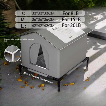 Waterproof Outdoor Cat And Dog House  Winter Warm Pet Cave Bed Foldable  Washable Shelter 8