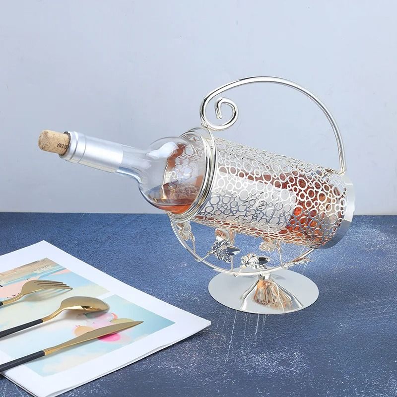 Elegant Iron Art Wine Rack Single Bottle Holder For Home And Bar Decor 1