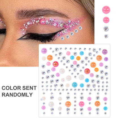 Face Pearls Stick On, Self Adhesive Pearl Stickers, Hair Rhinestones, Eyes Makeup Stickers
