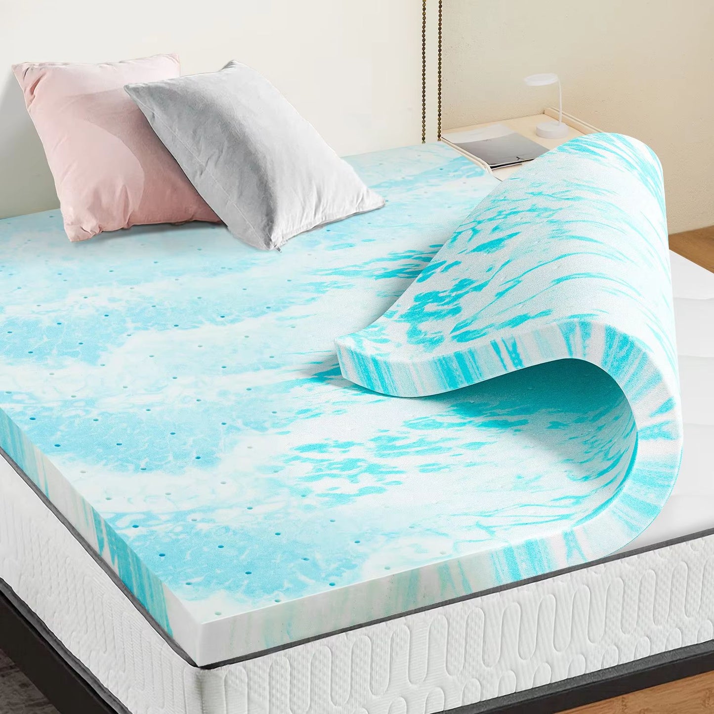 Cooling Gel Memory Foam Mattress Topper – Soft, Breathable Comfort for Restful Sleep