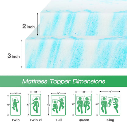 Cooling Gel Memory Foam Mattress Topper  Soft Breathable Comfort For Restful Sleep 12