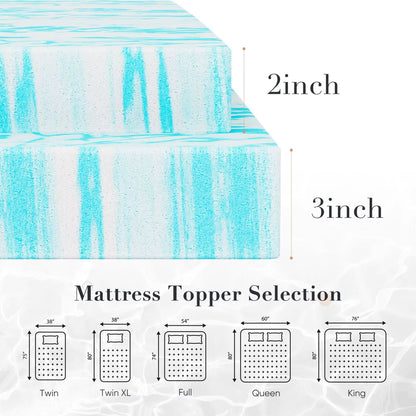 Cooling Gel Memory Foam Mattress Topper  Soft Breathable Comfort For Restful Sleep 8