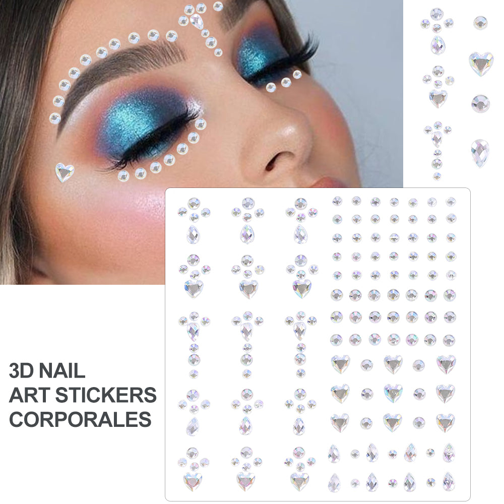 Face Pearls Stick On, Self Adhesive Pearl Stickers, Hair Rhinestones, Eyes Makeup Stickers