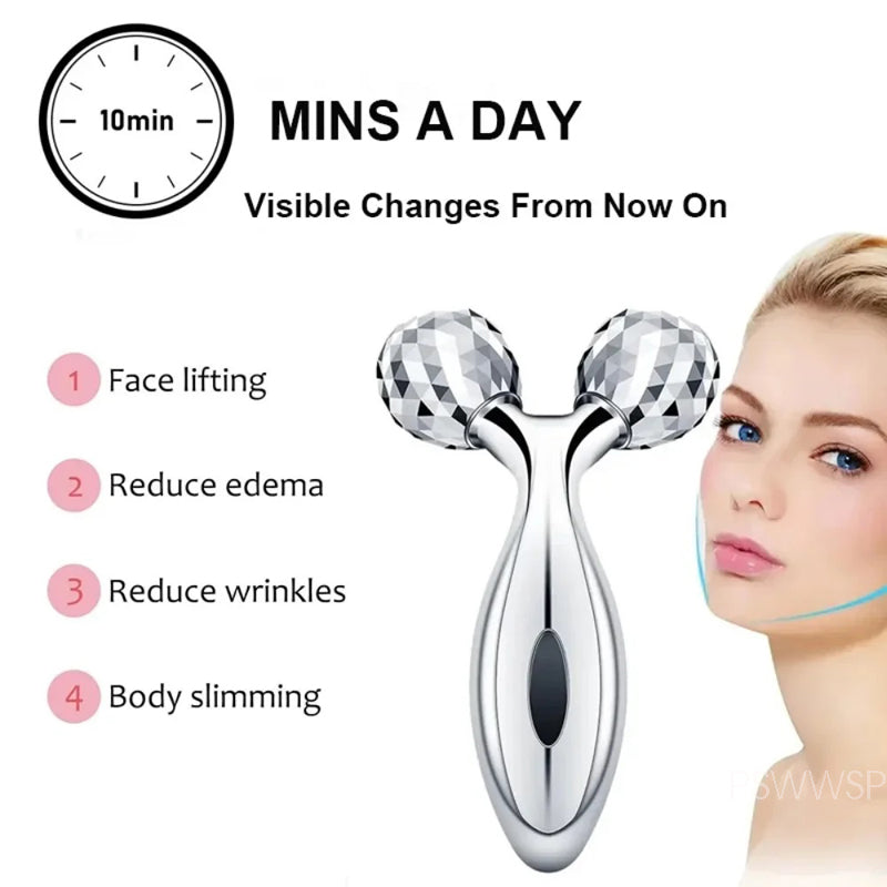 Facial Beauty 3D Roller Massager, Manual Skin Care & Muscle Lifting Massager for Women Men