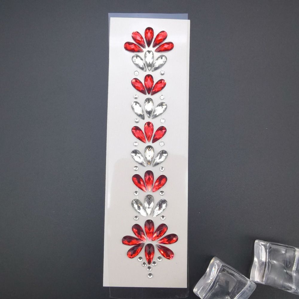 Fashion EDM Music Festival Tattoo Stickers, 3D Adhesive Crystal Forehead Sticker, Crystal Hair Jewels, Body Face Colored