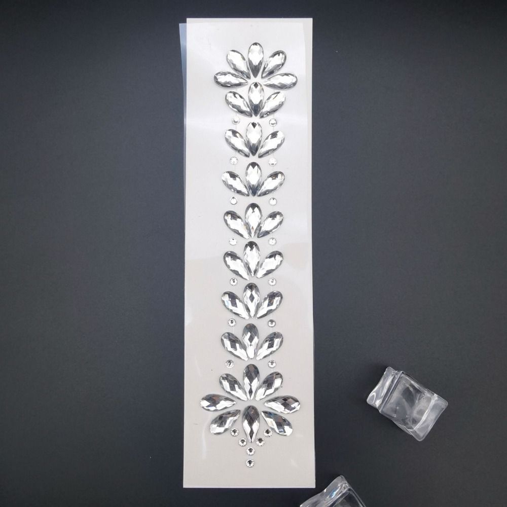 Fashion EDM Music Festival Tattoo Stickers, 3D Adhesive Crystal Forehead Sticker, Crystal Hair Jewels, Body Face Colored