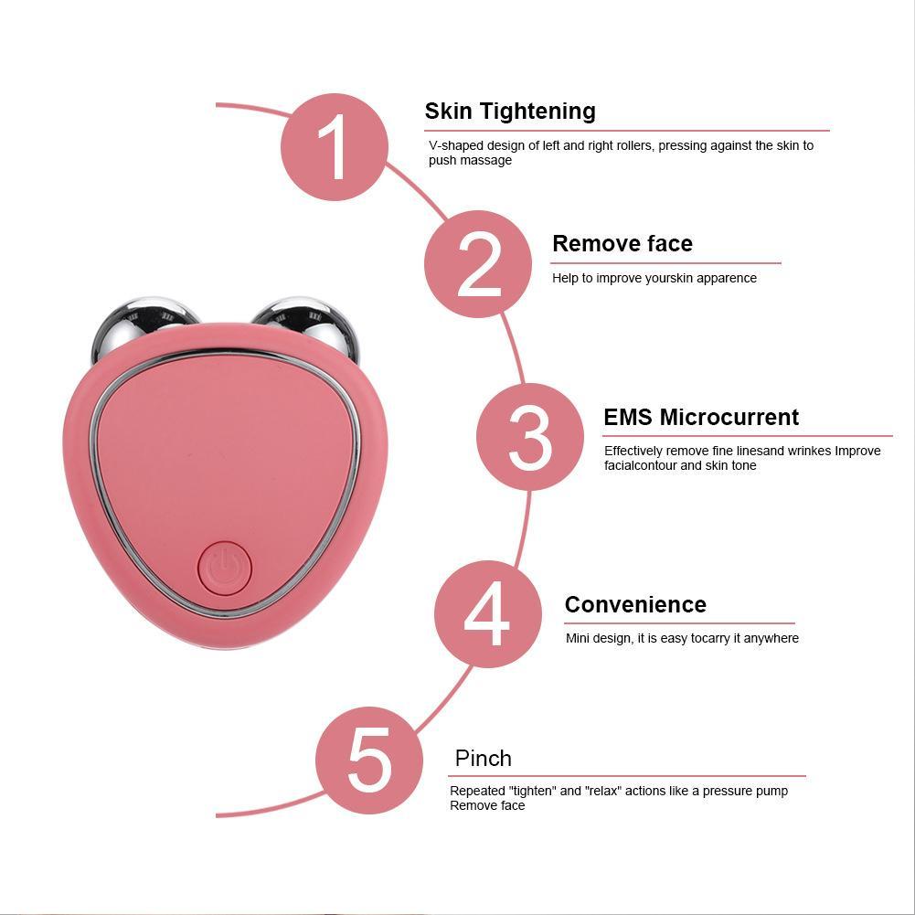 Microcurrent Facial Device Roller EMS Face Lift Massager Machine Rejuvenation  Skin Tightening Tool 3