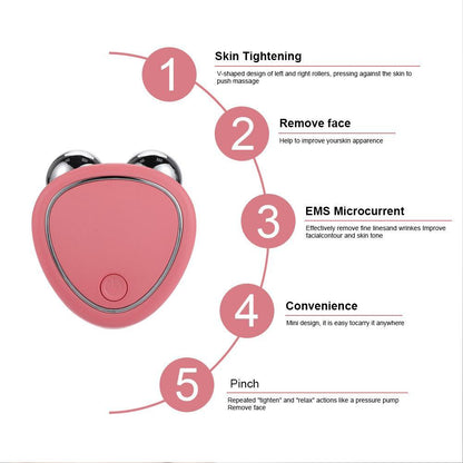 Microcurrent Facial Device Roller EMS Face Lift Massager Machine Rejuvenation  Skin Tightening Tool 3