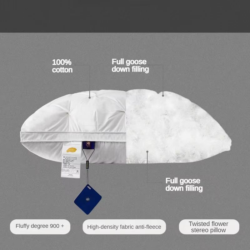 Luxury Goose Down Pillow  95 Fill With Soft Cotton Cover For HotelQuality Sleep 3
