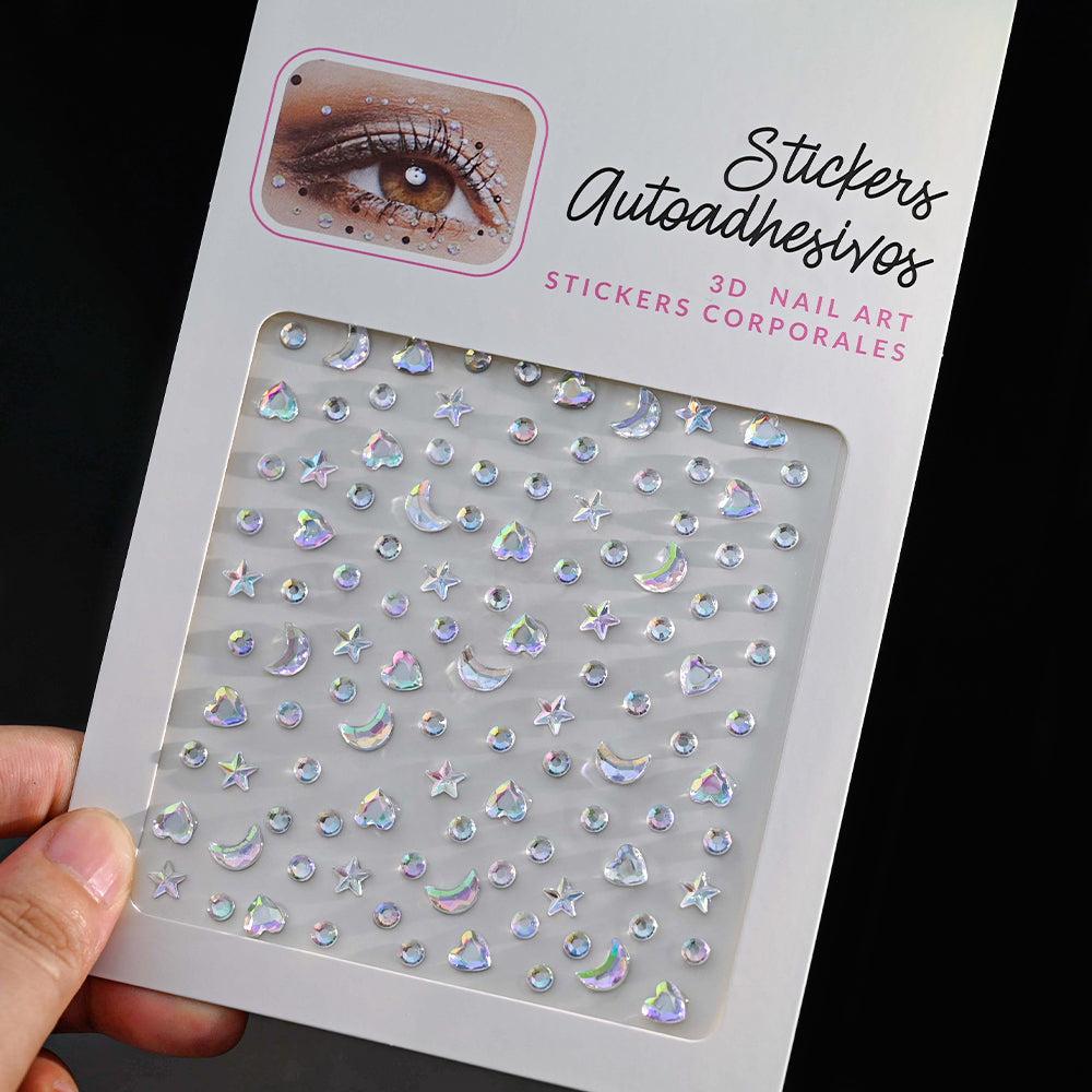 Stickers Rhinestone On The Face, DIY Face Jewels Self Adhesive Temporary Tattoo, Festival Party Diamonds
