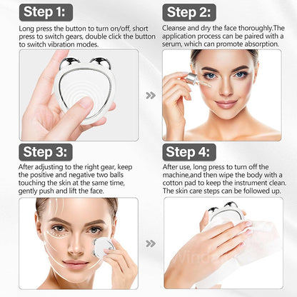 EMS Face Lifting Machine, Microcurrent Roller Skin Tightening, Rejuvenation Beauty Charging Facial Anti Wrinkle