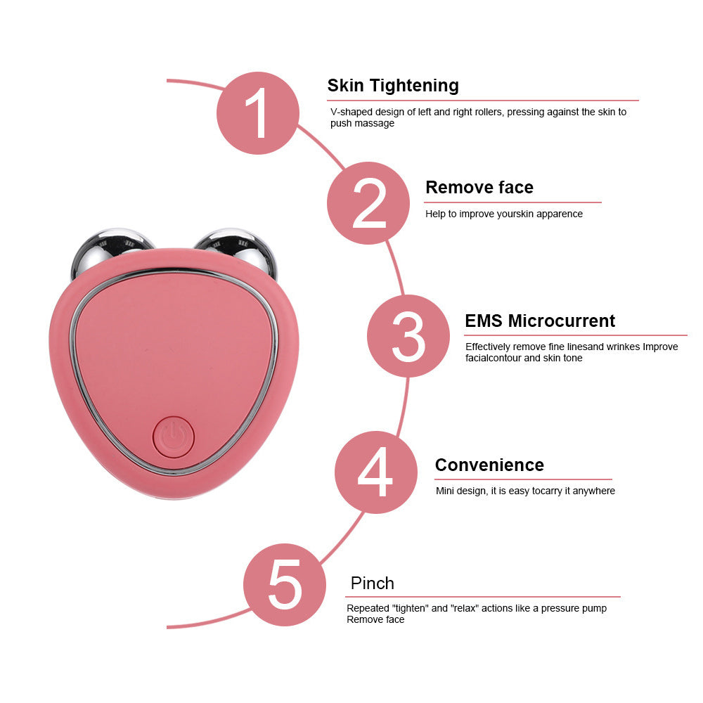 EMS Face Lifting Machine, Microcurrent Roller Skin Tightening, Rejuvenation Beauty Charging Facial Anti Wrinkle