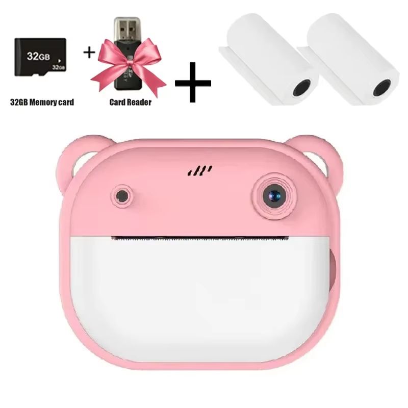 Kids Instant Print Camera  Digital Thermal Printing Camera With 32GB Card 7