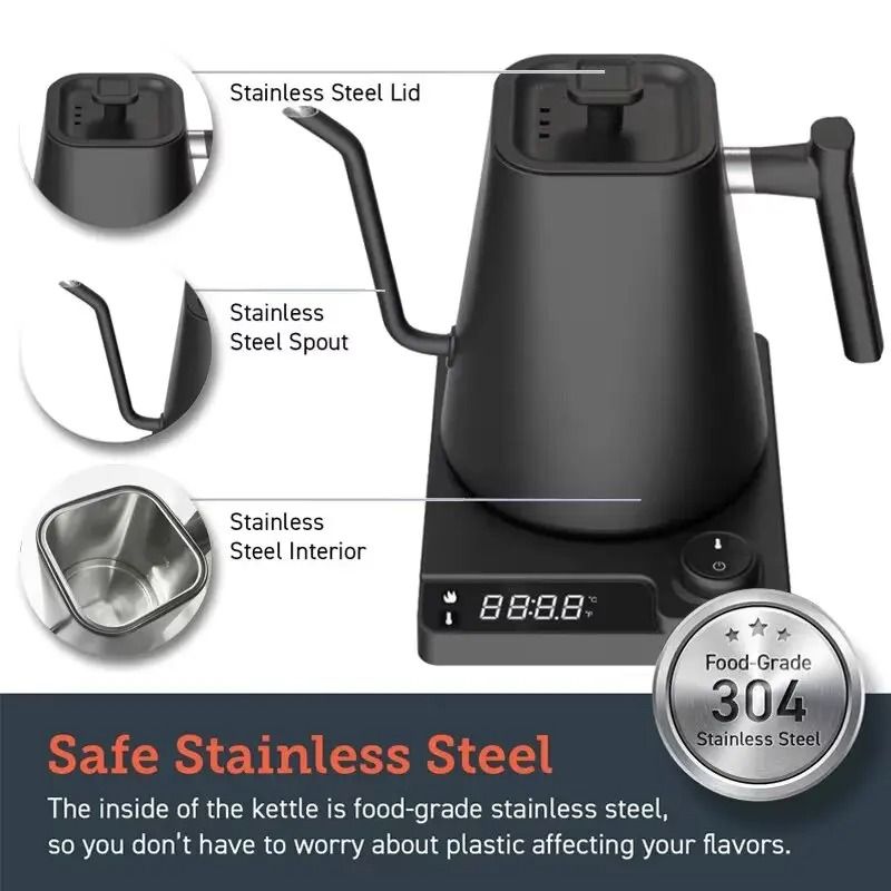 Intelligent Temperature Controlled Coffee Pot Stainless Steel 2