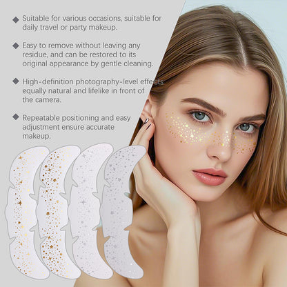 Glitter Stamping Metallic Golden Silver Freckles Patches Fake Freckles Temporary Tattoo Stickers Fo 2