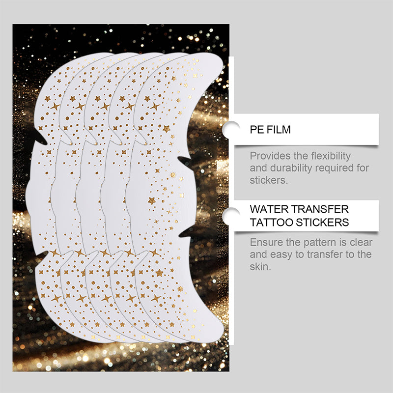 Glitter Stamping Metallic Golden Silver Freckles Patches Fake Freckles Temporary Tattoo Stickers Fo 3