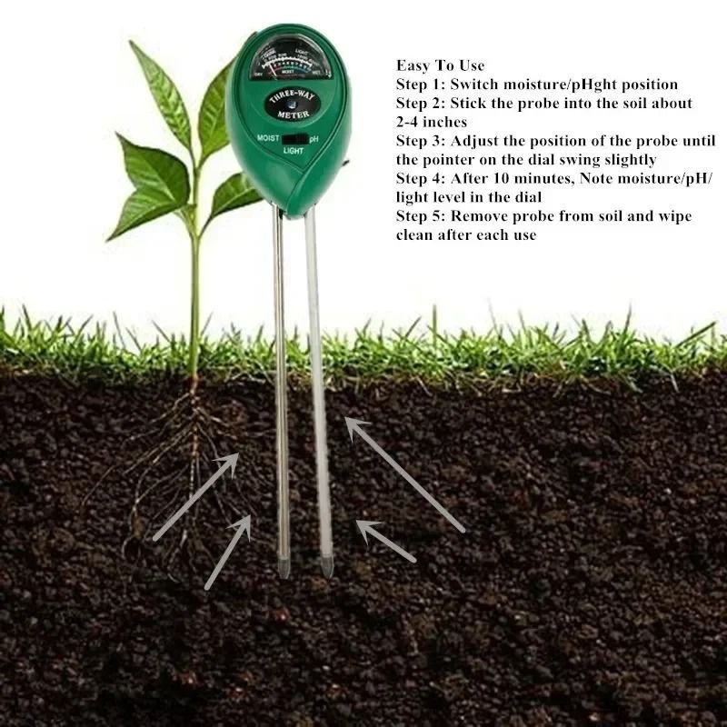 3 In 1 Soil Meter Moisture Light PH Tester 4