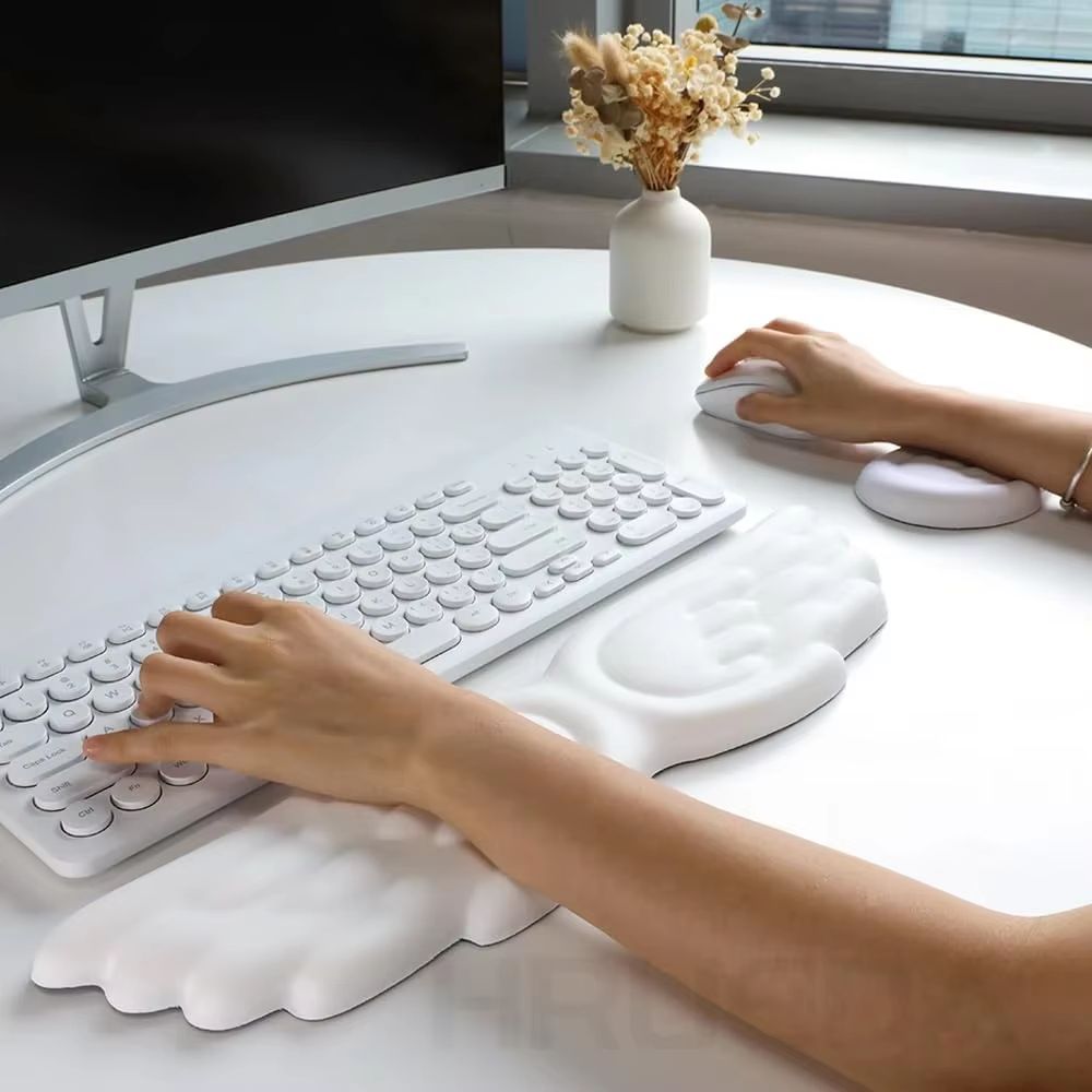 Angel Wing Memory Foam Wrist Rest Set  Ergonomic Keyboard And Mouse Pad Support 1