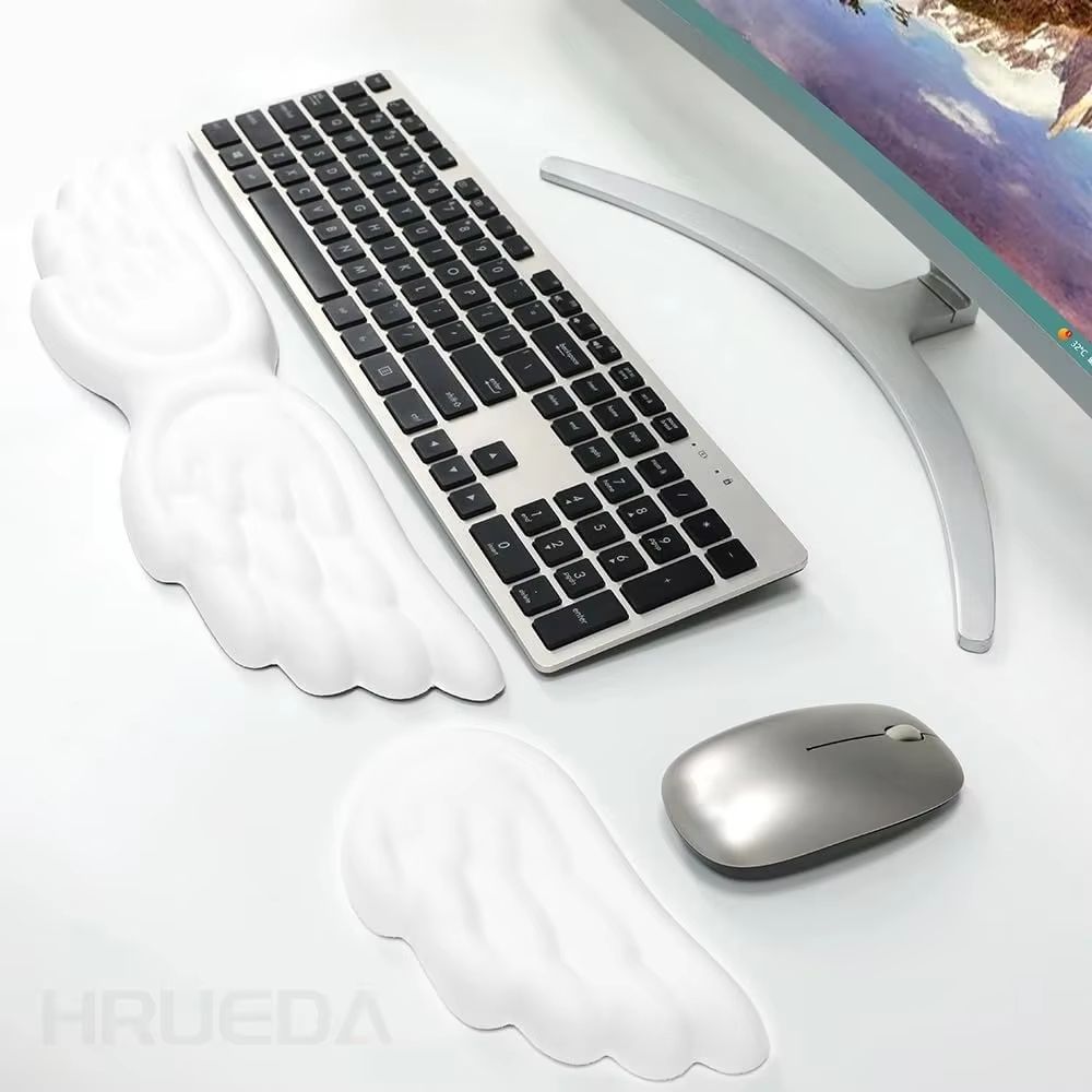 Angel Wing Memory Foam Wrist Rest Set  Ergonomic Keyboard And Mouse Pad Support 2