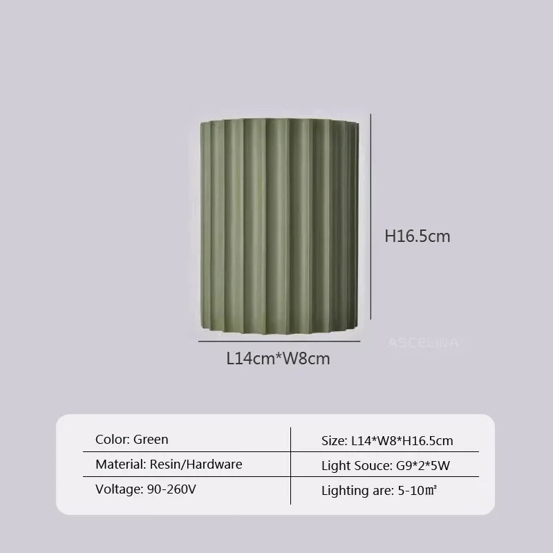 Macaron LED Wall Lamp, Modern Resin Wall Sconce Light for Living Room, Bedside, Hallway Luxury Home Decor Fixtures