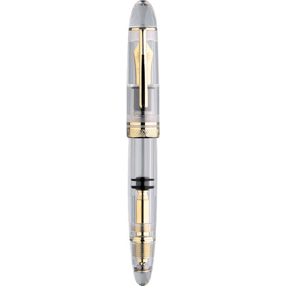 MAJOHN P140 Transparent Demonstration Pen, No. 8 Piston Ink Absorption, 40 Pen Tip, Hard Rubber Tongue