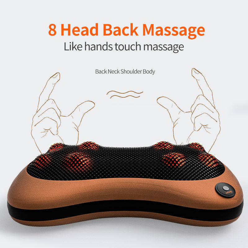 Multifunctional Massage Pillow Cushion for Head Neck Back Waist, Electric Shiatsu Cervical Massager