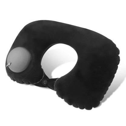 Portable Inflatable Flocking Neck Pillow, Self-Fill & Foldable, Ideal For Outdoor Travel Business Trips Camping