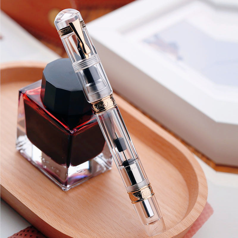 C5 MAJOHN Transparent Leak Proof Pen Holder Large Capacity Ink Storage Adult Student Writing Practi 1