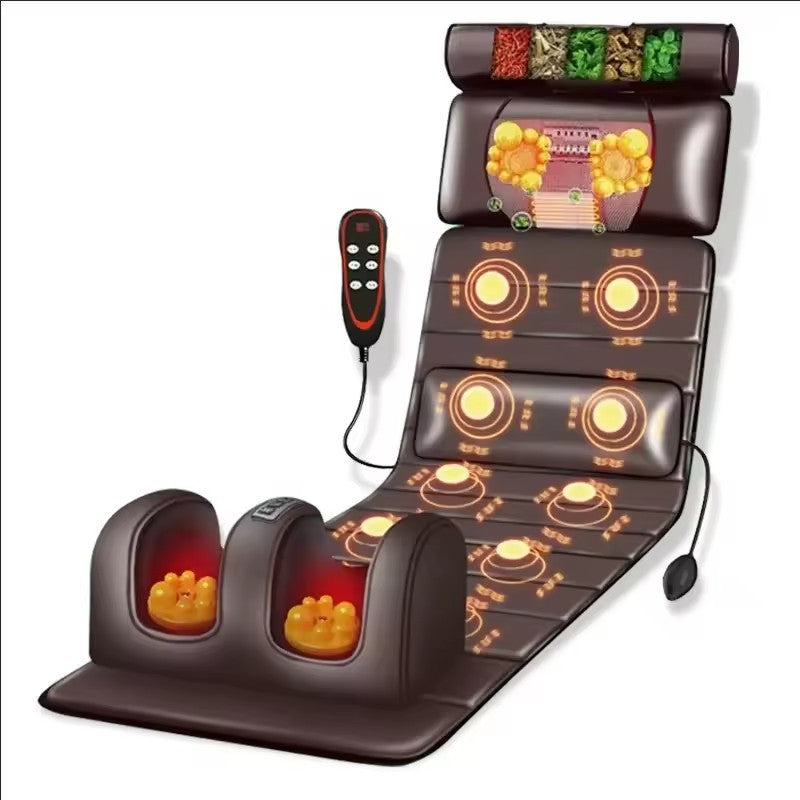 Heating Massager Cushion For Neck Back Foot Electric Massage Mattress Full Body Pain Relief 0