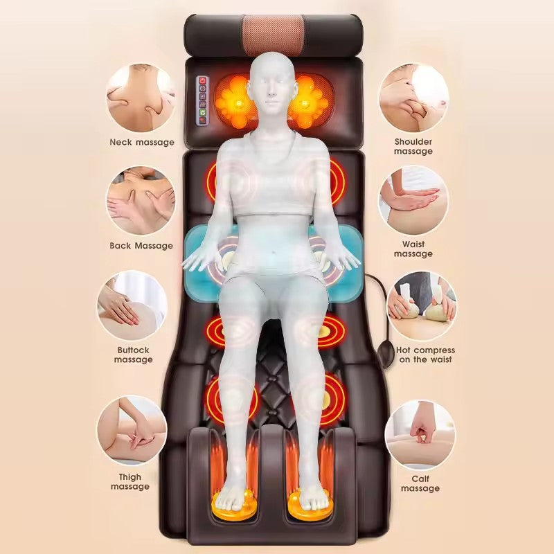 Heating Massager Cushion For Neck Back Foot Electric Massage Mattress Full Body Pain Relief 3
