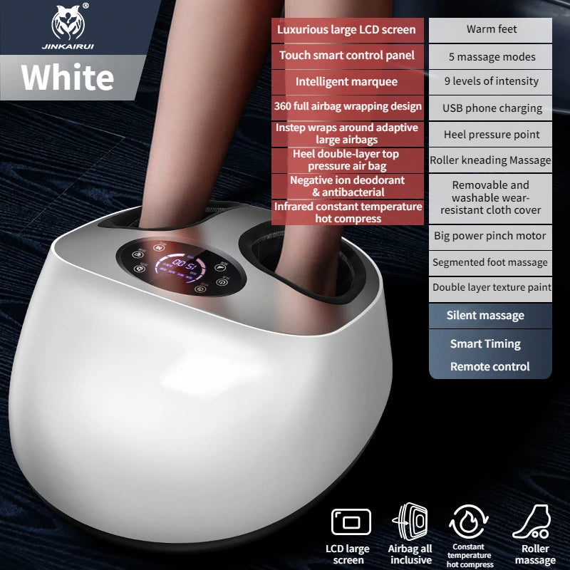 Heated Balance Foot Massager, Smart Airbag Wrap, Pneumatic Well, Stretching Up, With Remote Control