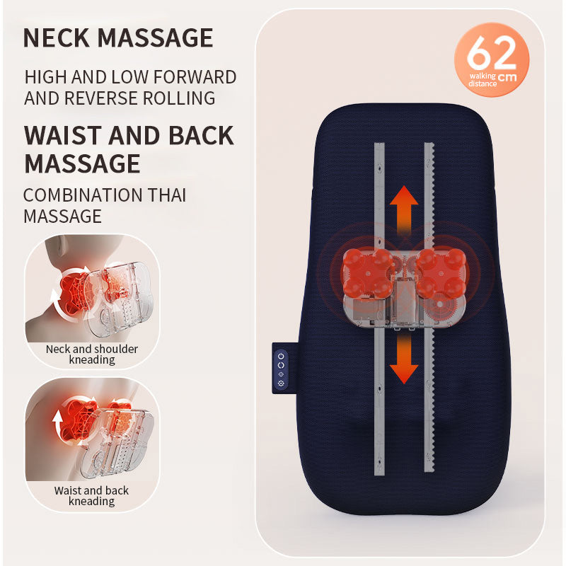 Walk Up and Down Massage, Back Massager, Cushion with Kneading Heat, Full Body Massage Machine, Neck Shoulder Spot