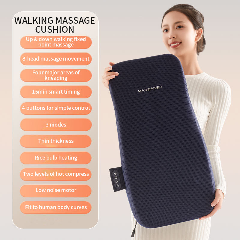 Walk Up and Down Massage, Back Massager, Cushion with Kneading Heat, Full Body Massage Machine, Neck Shoulder Spot
