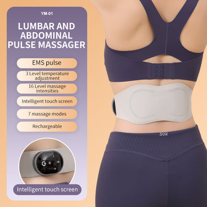Adjustable Temperature EMS Slim Belt, Professional Abdominal Distension Relief, Portable Lumbar Massager