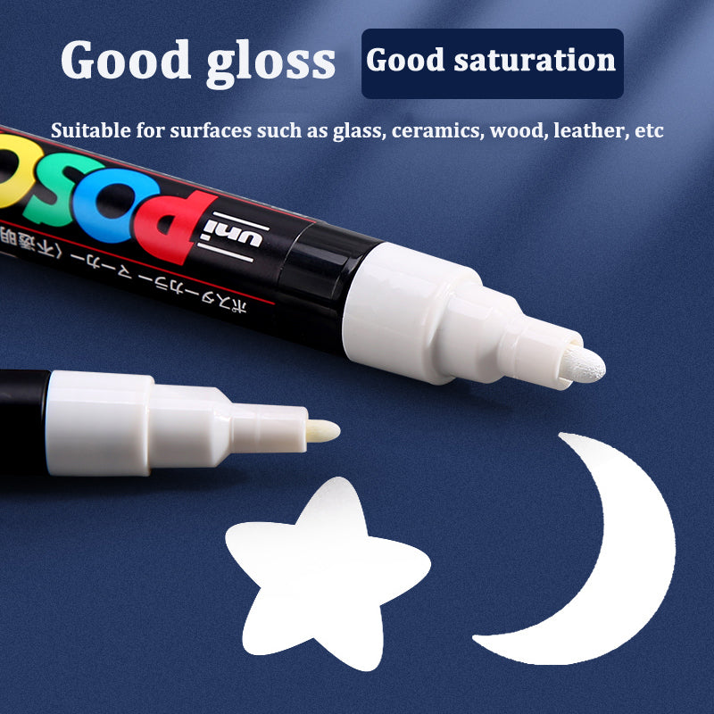 Uni Posca White Markers Acrylic Waterproof Permanente Paint Pen POP Poster Advertising Art Supplies 3