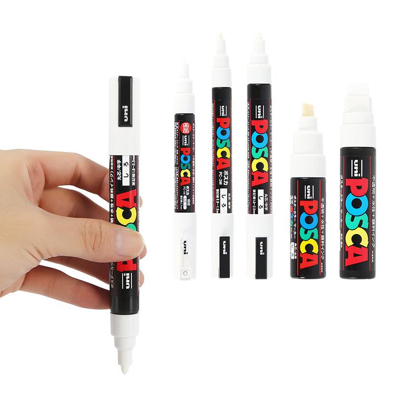 Uni Posca White Markers Acrylic Waterproof Permanente Paint Pen POP Poster Advertising Art Supplies 4