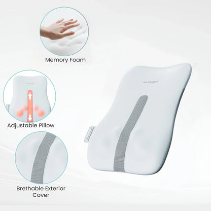 Portable Massage Cushion, Electric Back Massager with Heat, Cervical Waist Support, Deep Tissue Kneading, Rechargeable