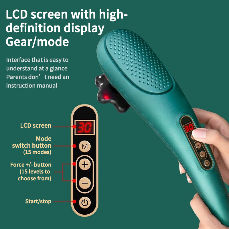 Electric Heating Massage Hammer Stick Wireless Handheld Instrument Cervical Vertebra Waist Tapping  2