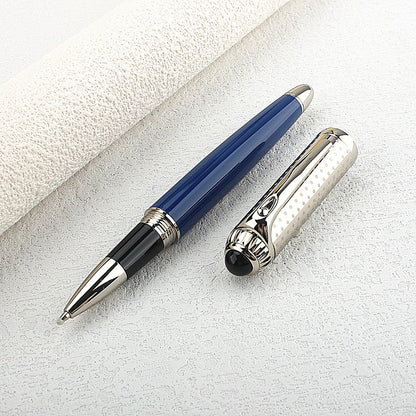 Luxury Big Size Metal Rollerball Pen, Blue Ink Silver Clip, Business Gift Pen