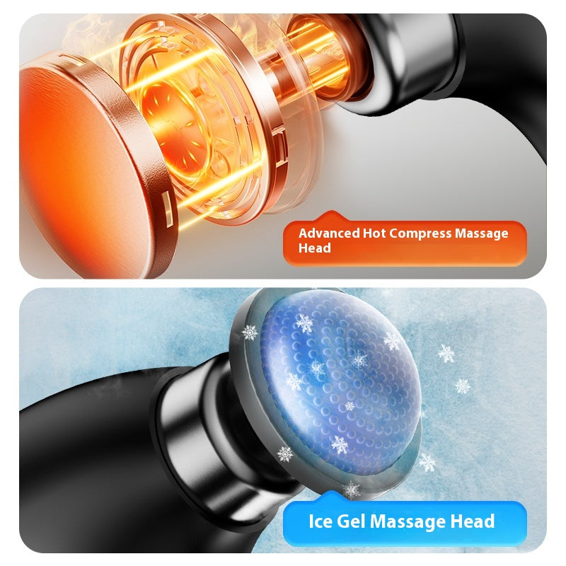 Deep Tissue Massage Gun, Foldable Portable Percussion Massager, Adjustable Heat Cold Head for Muscle, Neck, Body