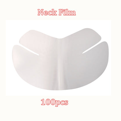 Disposable Face Plastic Film Mask,100pcs Full Face & Neck Transparent PE Wrap for Enhanced Skincare Absorption,Beauty