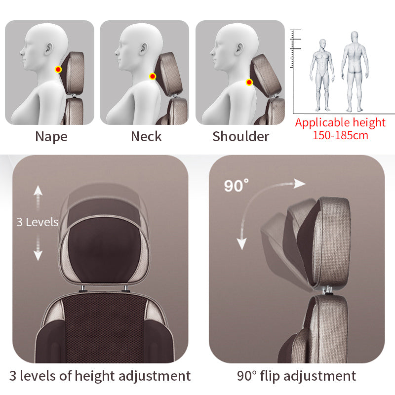 Electric Full Body Massage Chair Shiatsu Cushion Seat Neck Back Waist Leg Infrared Heating Vibratio 5
