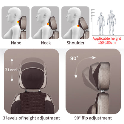Electric Full Body Massage Chair Shiatsu Cushion Seat Neck Back Waist Leg Infrared Heating Vibratio 5