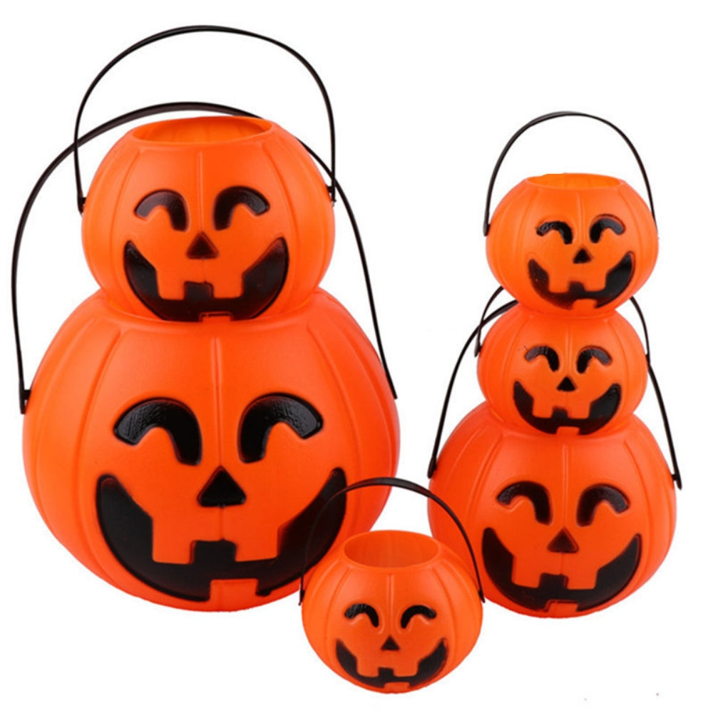 Halloween Pumpkin Buckets 3Pack Portable Candy Holders For Trick Or Treating Ghost Festival Party   1